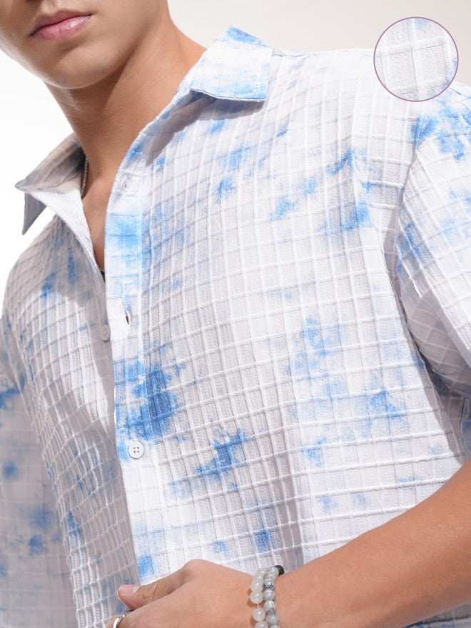 Highlander Men Blue Printed Oversized Fit Casual Shirt - Blue - Image 5
