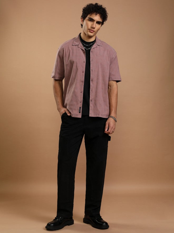 Highlander Men Maroon Faded Oversized Fit Casual Shirt - Maroon - Image 2