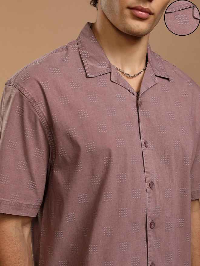 Highlander Men Maroon Faded Oversized Fit Casual Shirt - Maroon - Image 5