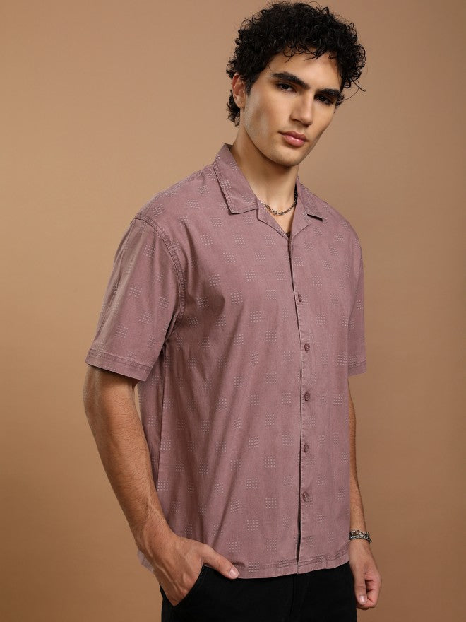 Highlander Men Maroon Faded Oversized Fit Casual Shirt - Maroon - Image 6