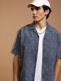 Highlander Men Blue Faded Oversized Fit Casual Shirt - Blue - Image 1