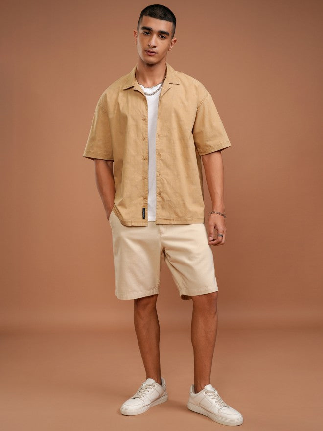 Highlander Men Mustard Solid Oversized Fit Casual Shirt - Mustard - Image 2
