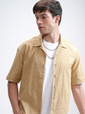 Highlander Men Mustard Solid Oversized Fit Casual Shirt - Mustard - Image 1