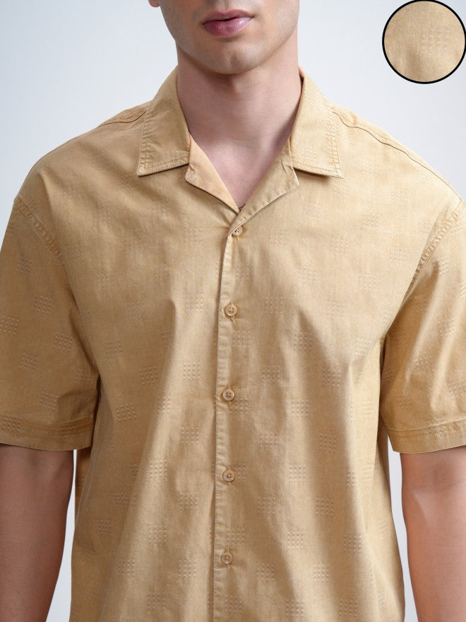 Highlander Men Mustard Solid Oversized Fit Casual Shirt - Mustard - Image 5