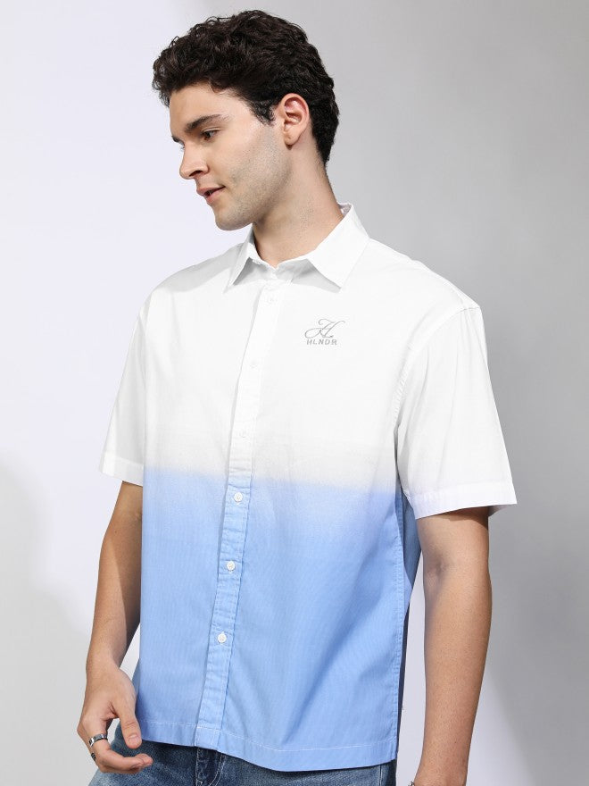 Highlander Men Cream Colourblocked Oversized Fit Casual Shirt - Cream - Image 4