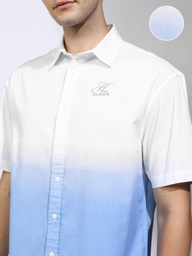 Highlander Men Cream Colourblocked Oversized Fit Casual Shirt - Cream - Image 5