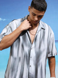 Highlander Men Grey Printed Oversized Fit Casual Shirt - Grey - Image 1