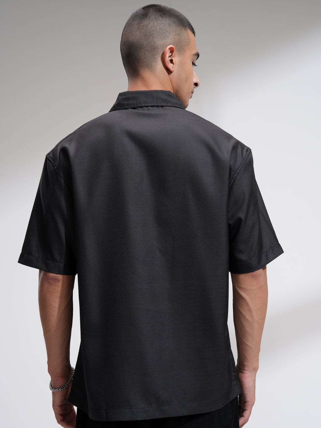 Highlander Men Black Printed Oversized Fit Casual Shirt - Black - Image 3