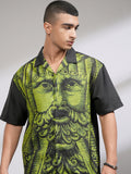 Highlander Men Black Printed Oversized Fit Casual Shirt - Black - Image 1