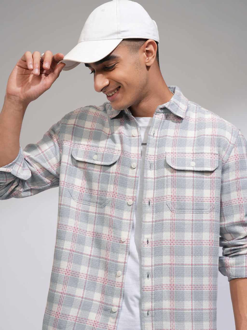 Highlander Men Blue Checked Relaxed Fit Casual Shirt - Blue - Image 1