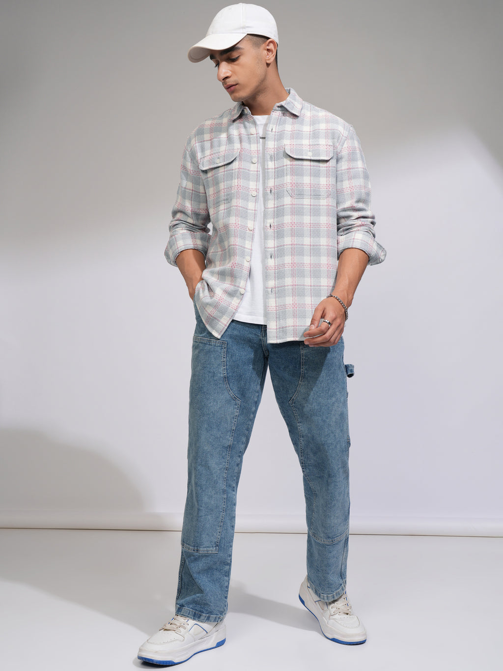 Highlander Men Blue Checked Relaxed Fit Casual Shirt - Blue - Image 2