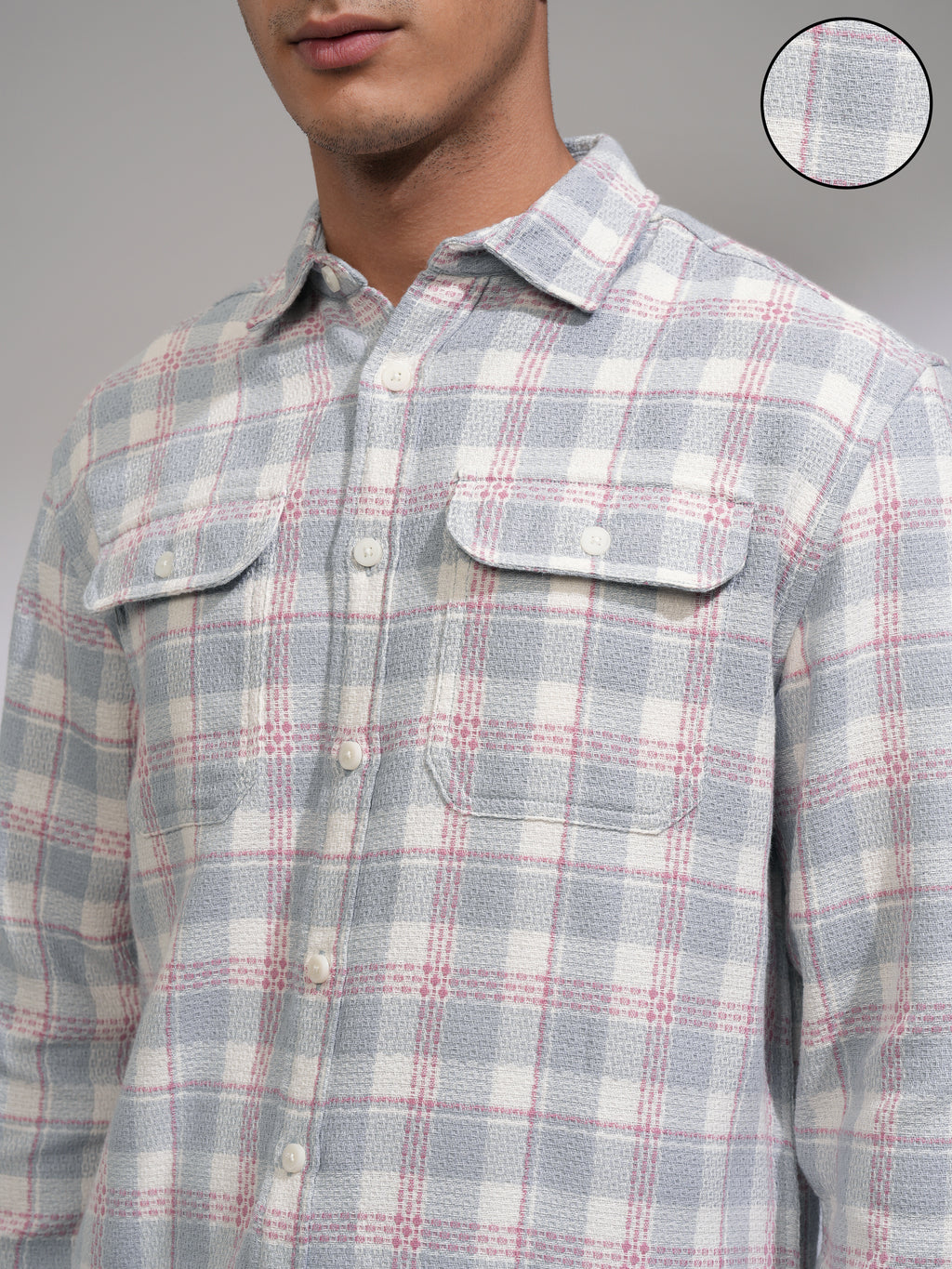 Highlander Men Blue Checked Relaxed Fit Casual Shirt - Blue - Image 5