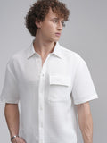 Highlander Men White Solid Oversized Fit Casual Shirt - White - Image 1