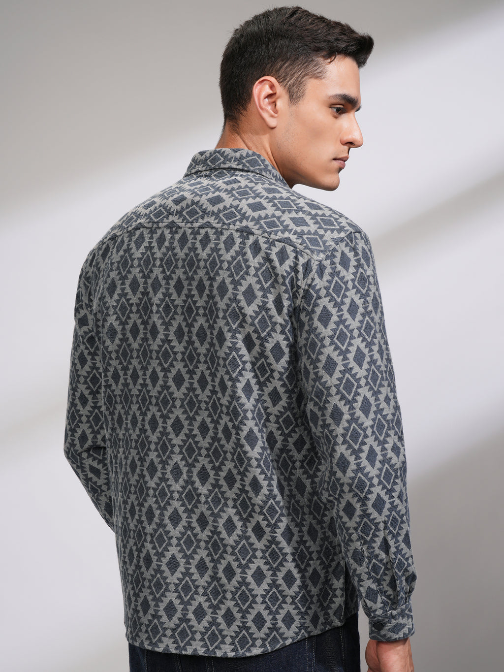 Highlander Men Teal Textured Oversized Fit Casual Shirt - Teal - Image 3