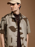 Highlander Men Mustard Printed Oversized Fit Casual Shirt - Mustard - Image 1