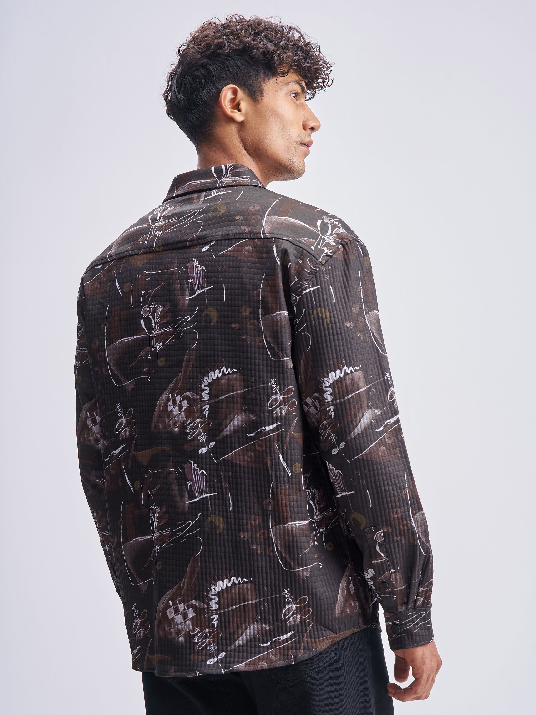 Highlander Men Black Printed Relaxed Fit Casual Shirt - Black - Image 3