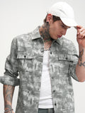 Highlander Men Blue Printed Oversized Fit Casual Shirt - Blue - Image 1