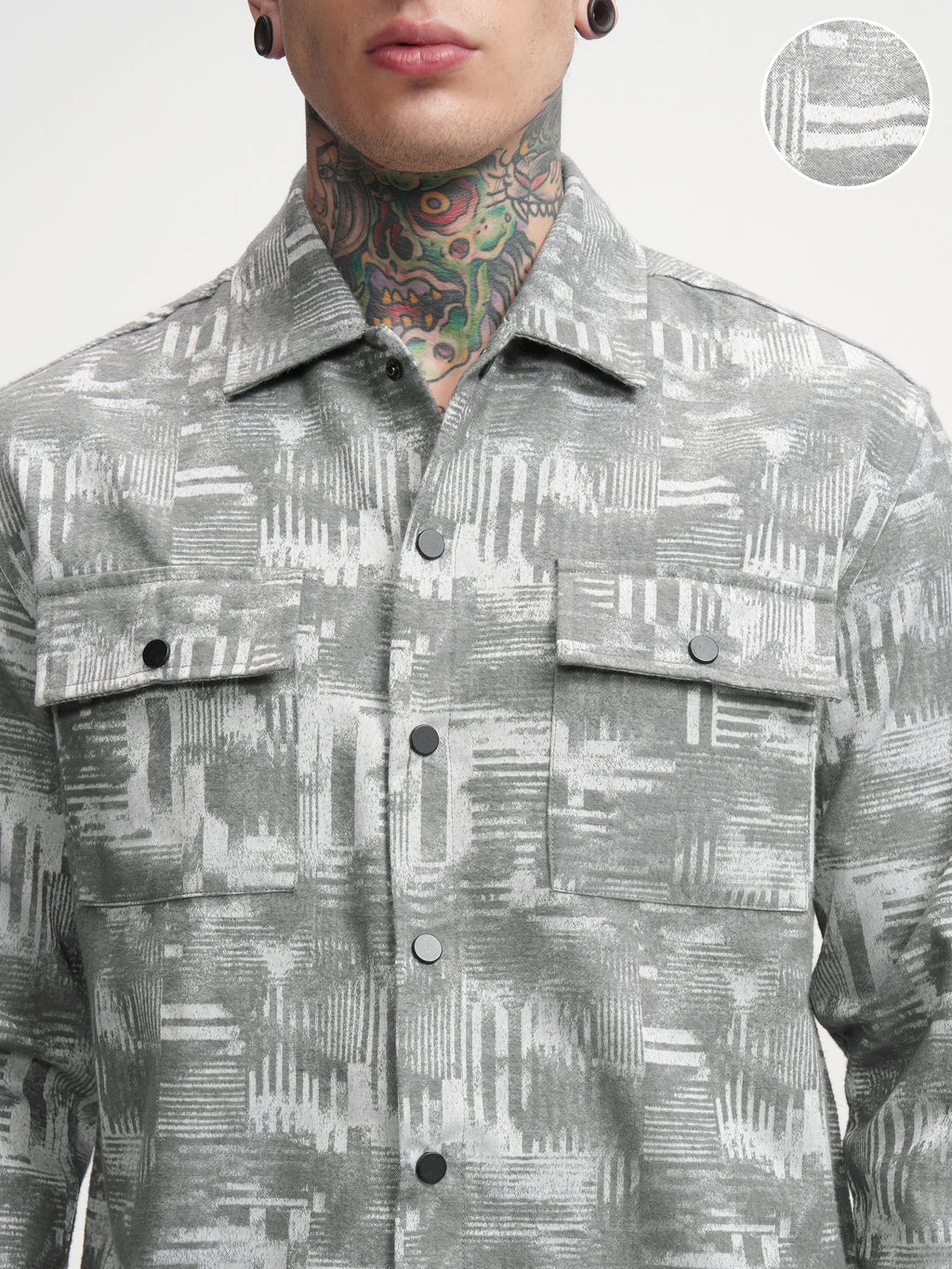 Highlander Men Blue Printed Oversized Fit Casual Shirt - Blue - Image 5