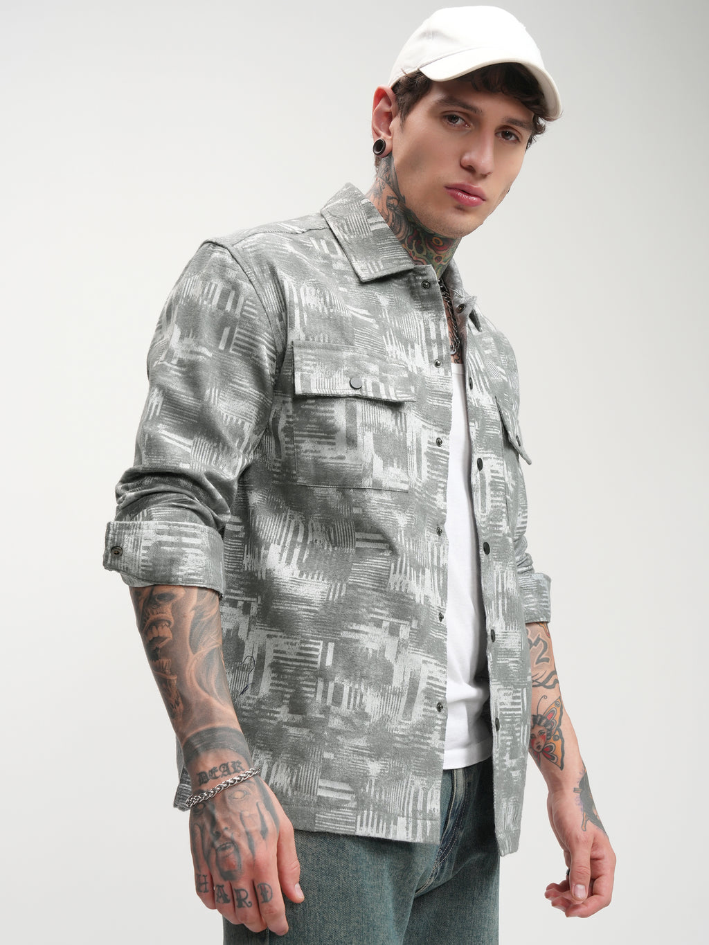 Highlander Men Blue Printed Oversized Fit Casual Shirt - Blue - Image 6