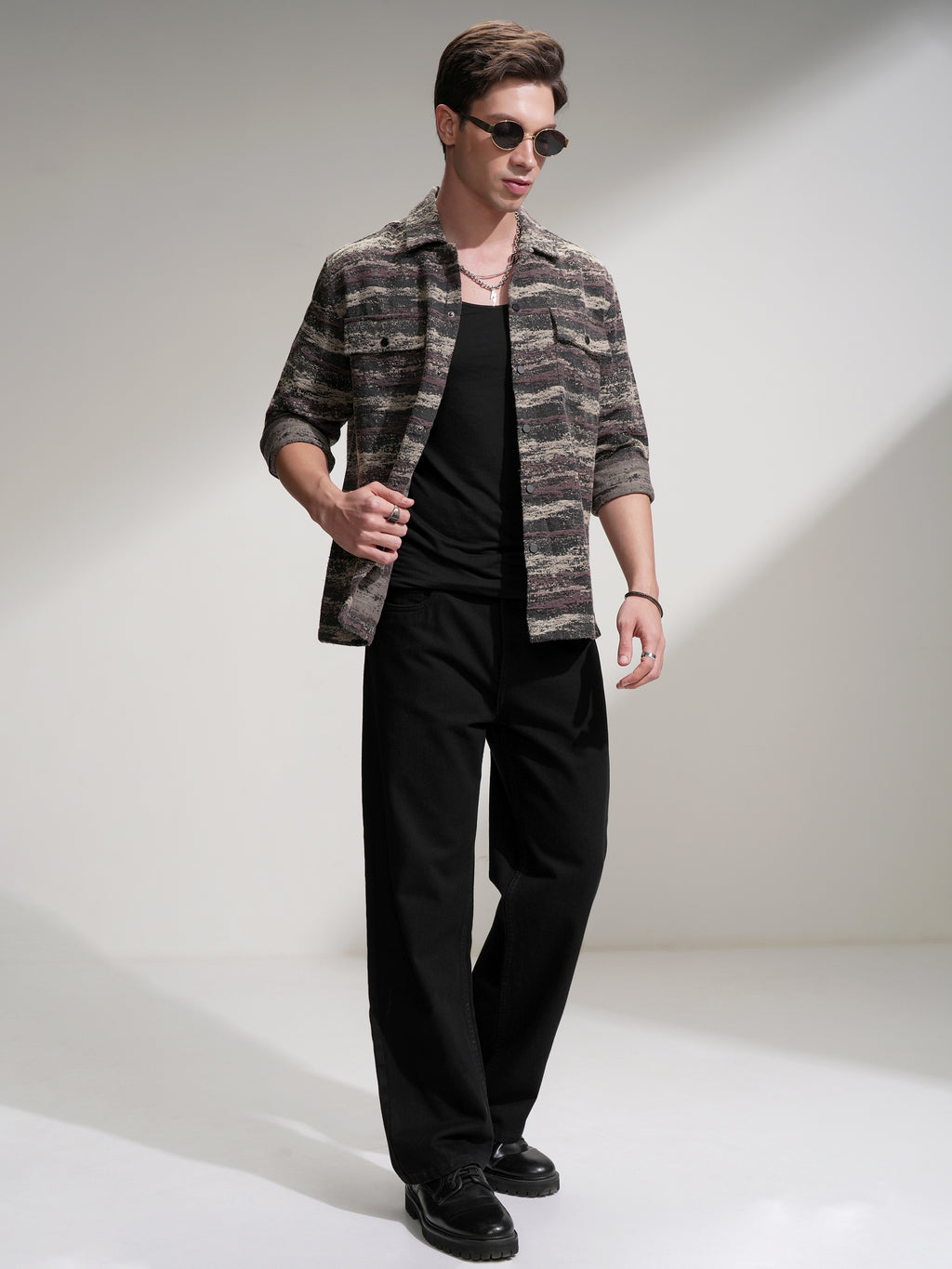 Highlander Men Black Printed Relaxed Fit Casual Shirt - Black - Image 2