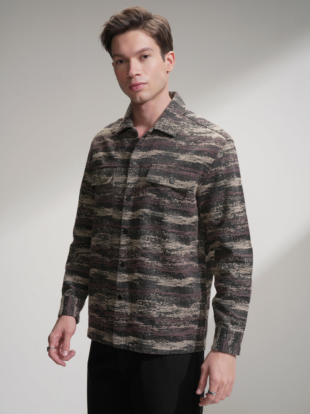 Highlander Men Black Printed Relaxed Fit Casual Shirt - Black - Image 4