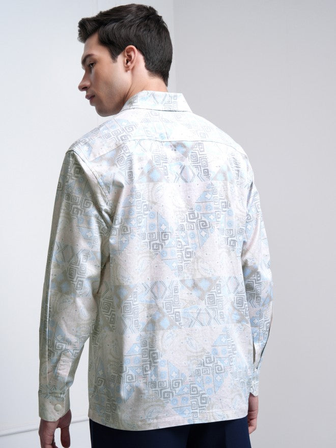 Highlander Men Pink Printed Oversized Fit Casual Shirt - Pink - Image 3