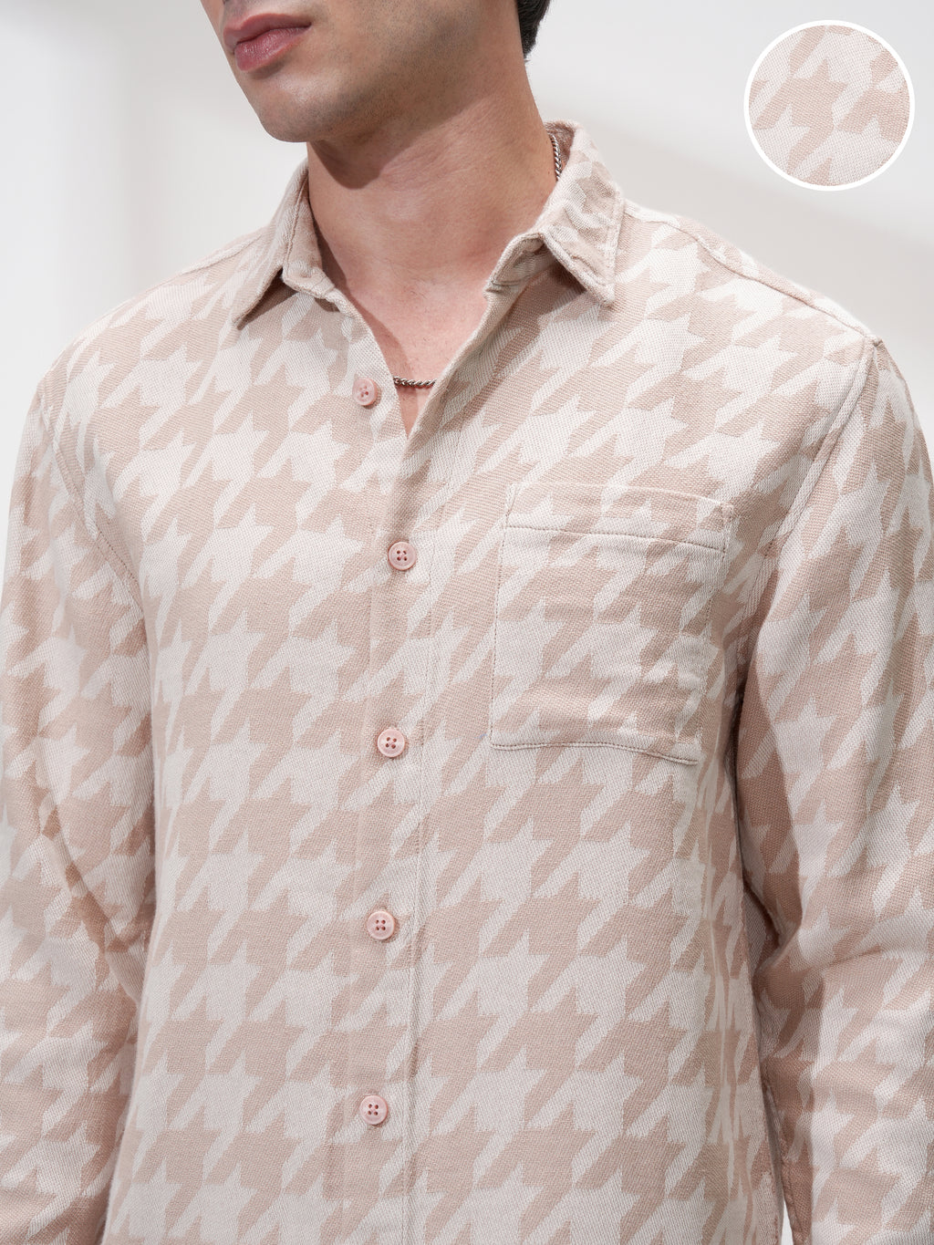 Highlander Men Peach Printed Oversized Fit Casual Shirt - Peach - Image 5