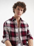 Highlander Men Cream Checked Relaxed Fit Casual Shirt - Cream - Image 1