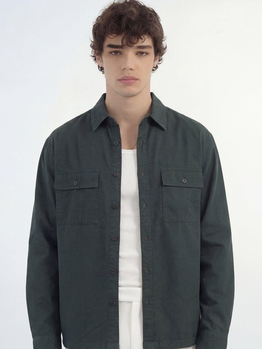 Highlander Men Green Solid Relaxed Fit Casual Shirt - Green - Image 1
