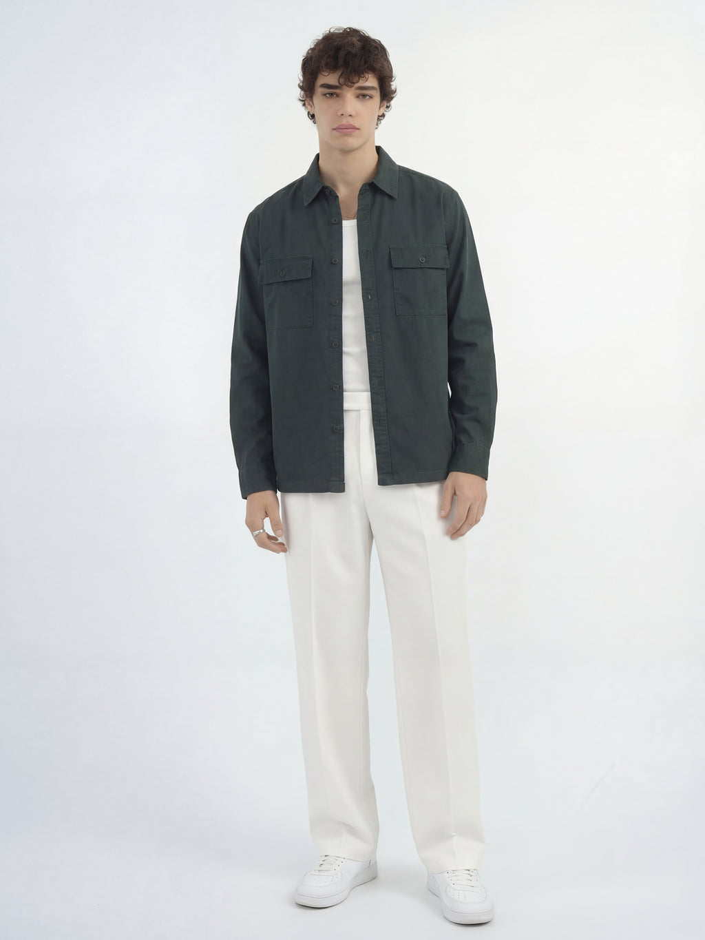 Highlander Men Green Solid Relaxed Fit Casual Shirt - Green - Image 2
