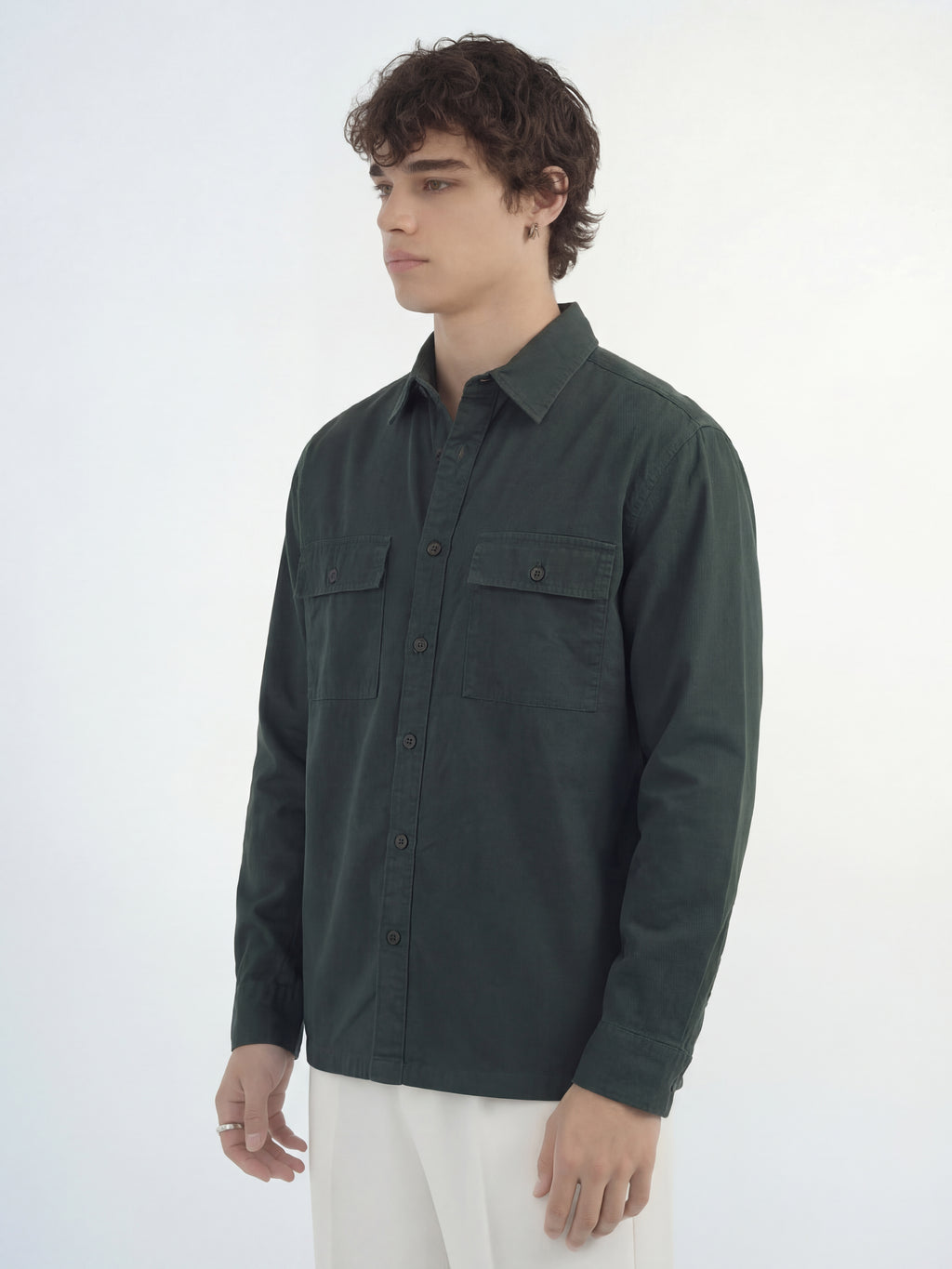 Highlander Men Green Solid Relaxed Fit Casual Shirt - Green - Image 4