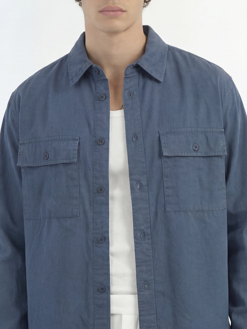 Highlander Men Blue Solid Relaxed Fit Casual Shirt - Blue - Image 5