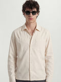 Highlander Men Cream Solid Oversized Fit Casual Shirt - Cream - Image 1