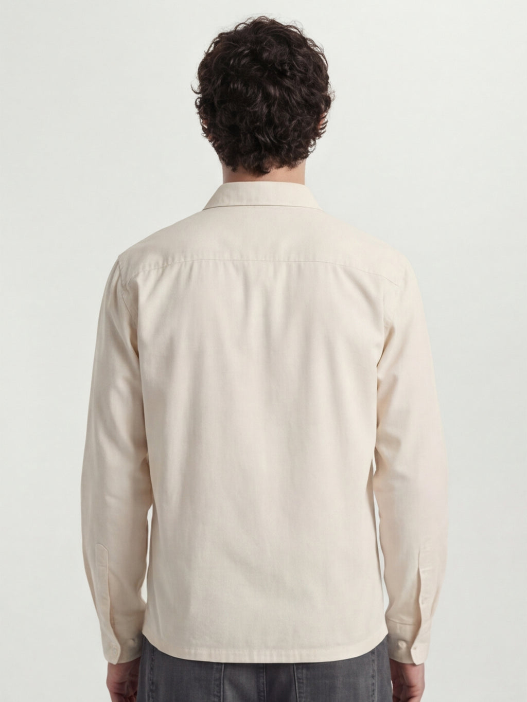 Highlander Men Cream Solid Oversized Fit Casual Shirt - Cream - Image 3