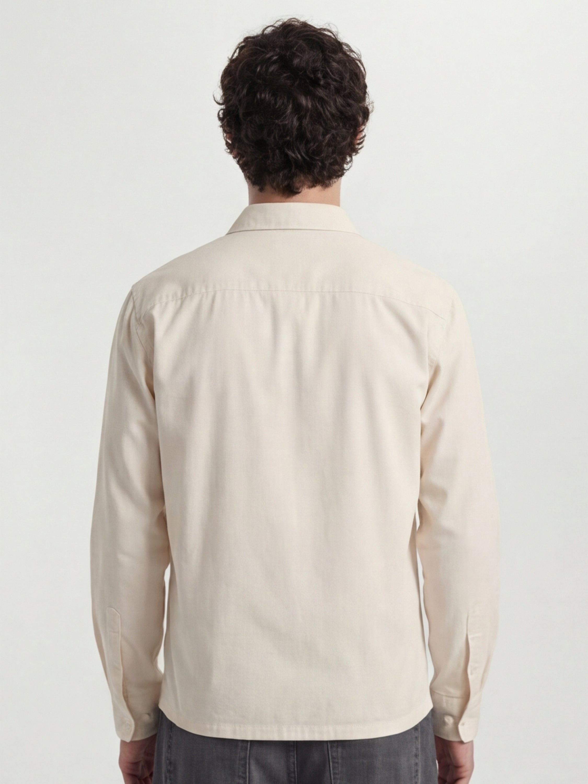 Highlander Men Cream Solid Oversized Fit Casual Shirt - Cream - Image 3