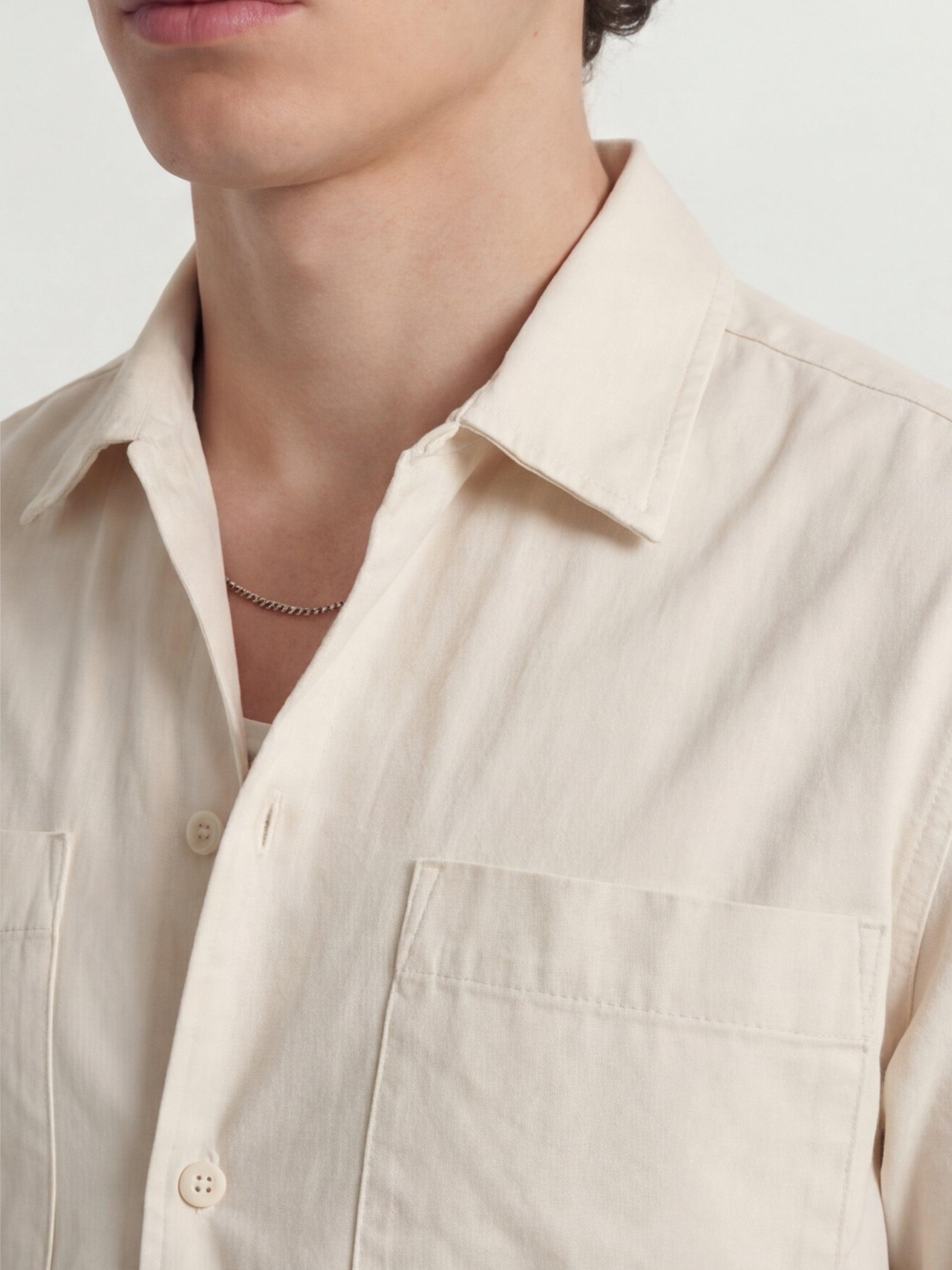 Highlander Men Cream Solid Oversized Fit Casual Shirt - Cream - Image 6