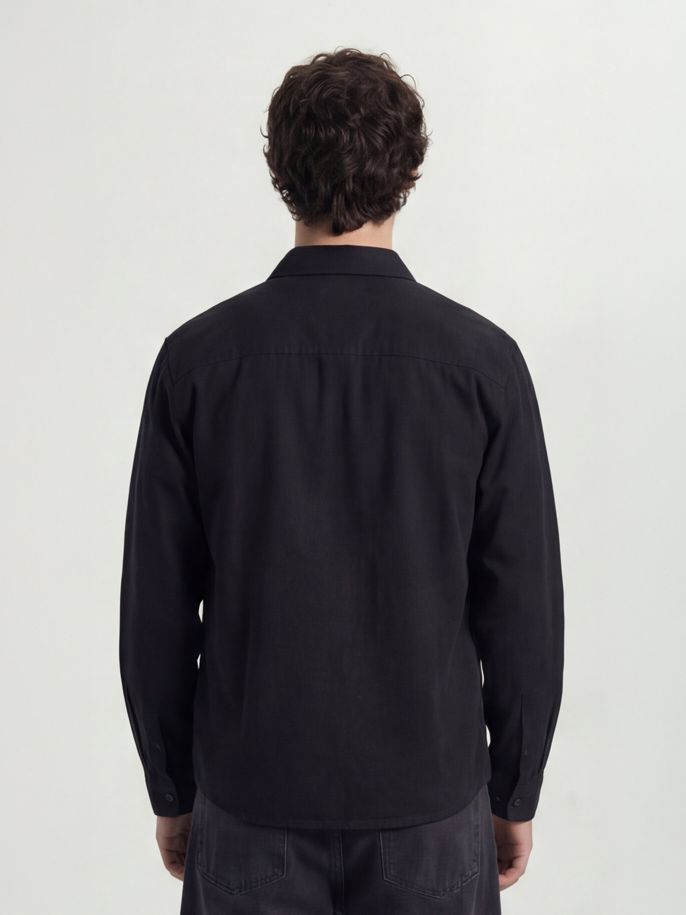 Highlander Men Black Solid Oversized Fit Casual Shirt - Black - Image 3
