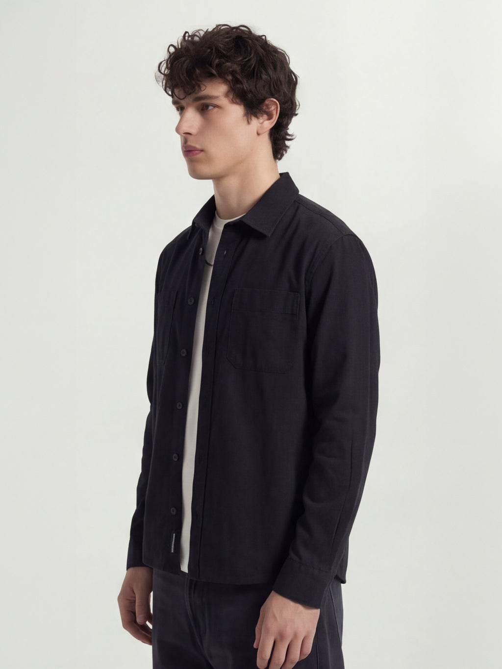 Highlander Men Black Solid Oversized Fit Casual Shirt - Black - Image 4