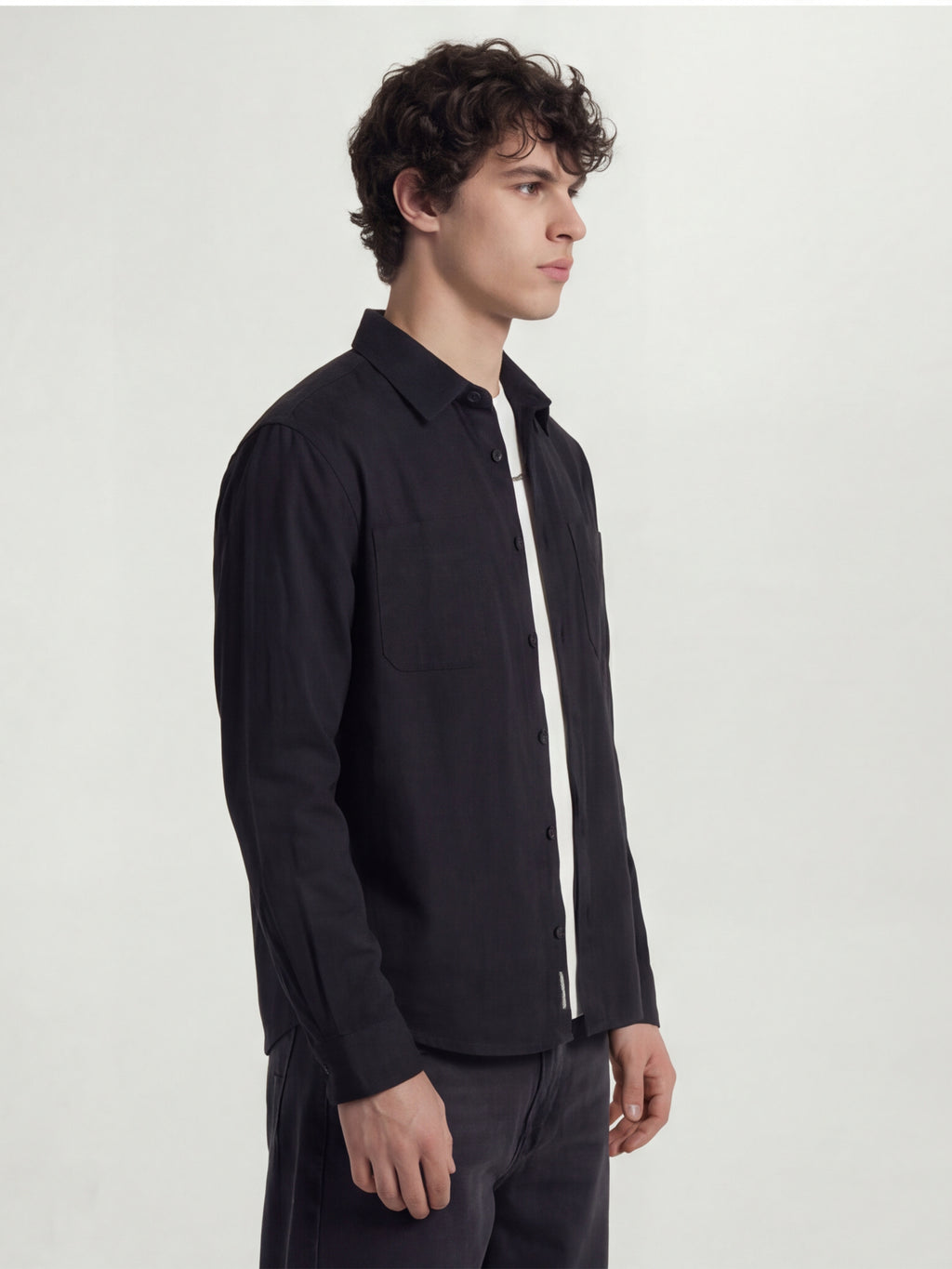 Highlander Men Black Solid Oversized Fit Casual Shirt - Black - Image 5