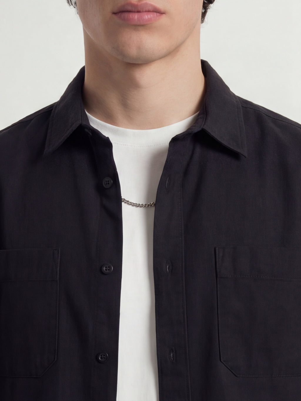 Highlander Men Black Solid Oversized Fit Casual Shirt - Black - Image 6