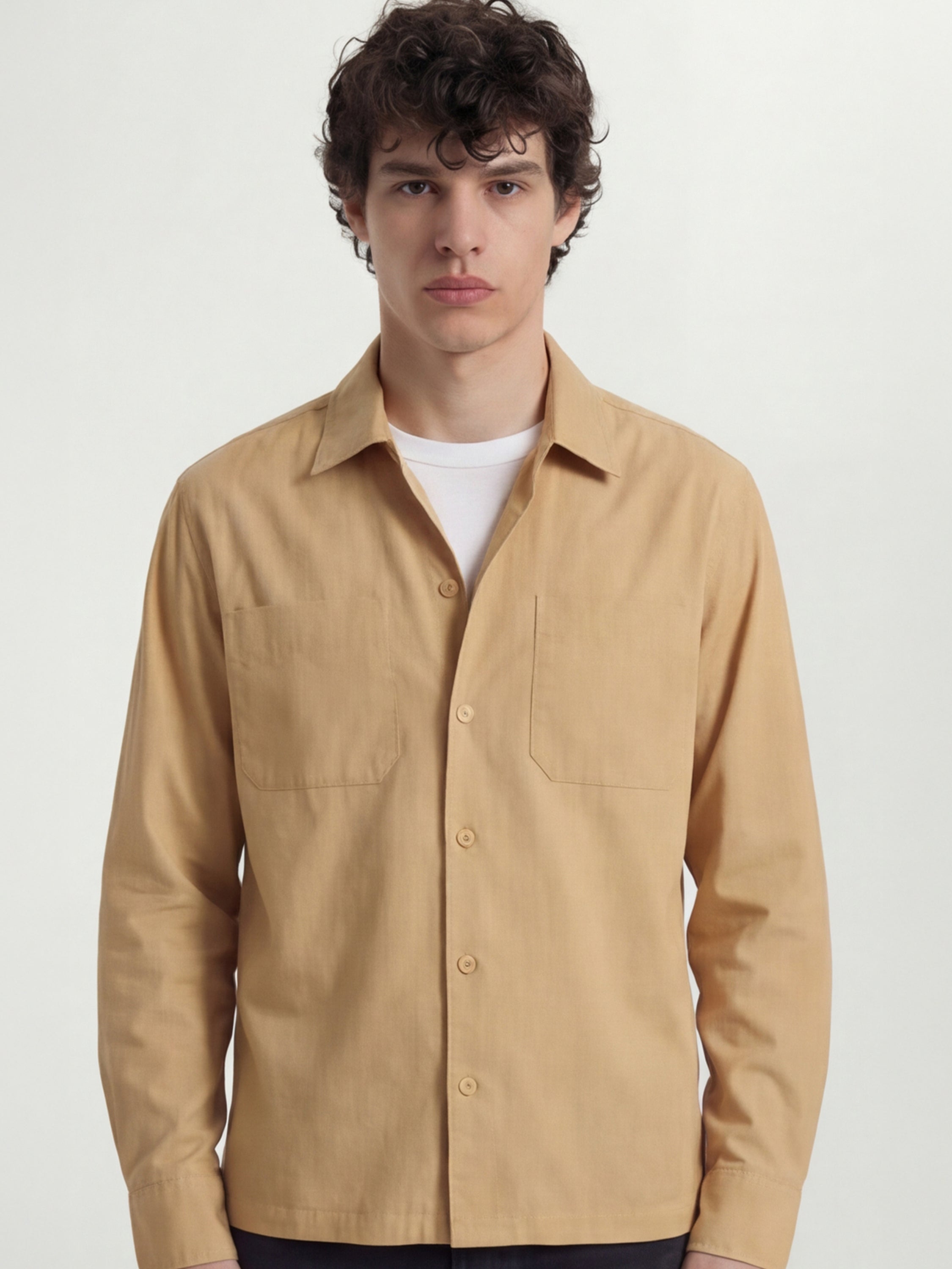 Highlander Men Orange Solid Oversized Fit Casual Shirt - Orange - Image 1