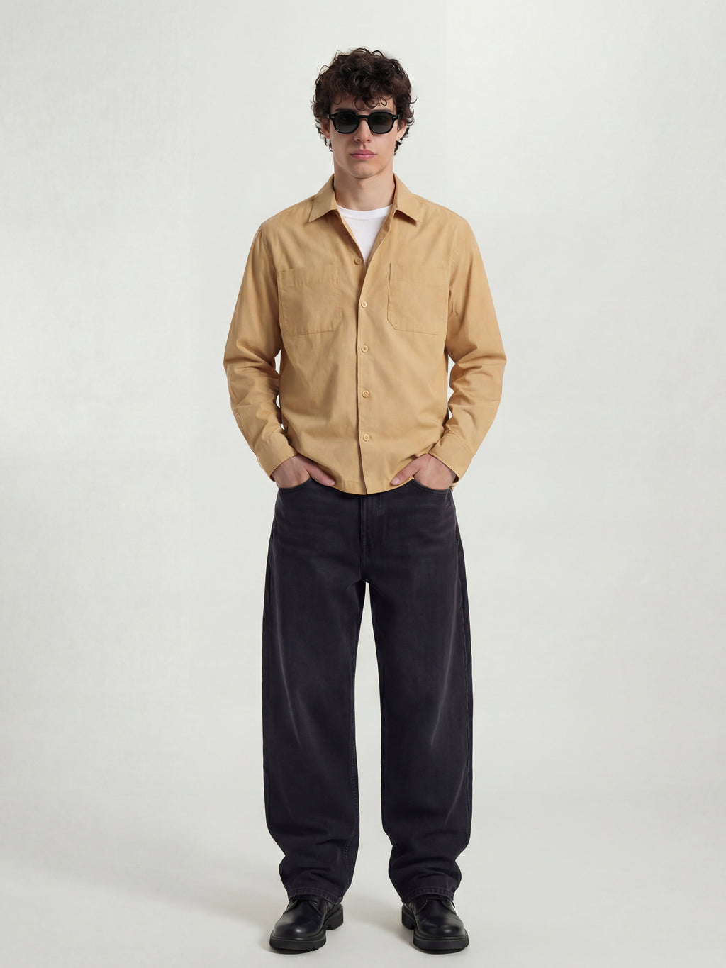 Highlander Men Orange Solid Oversized Fit Casual Shirt - Orange - Image 2
