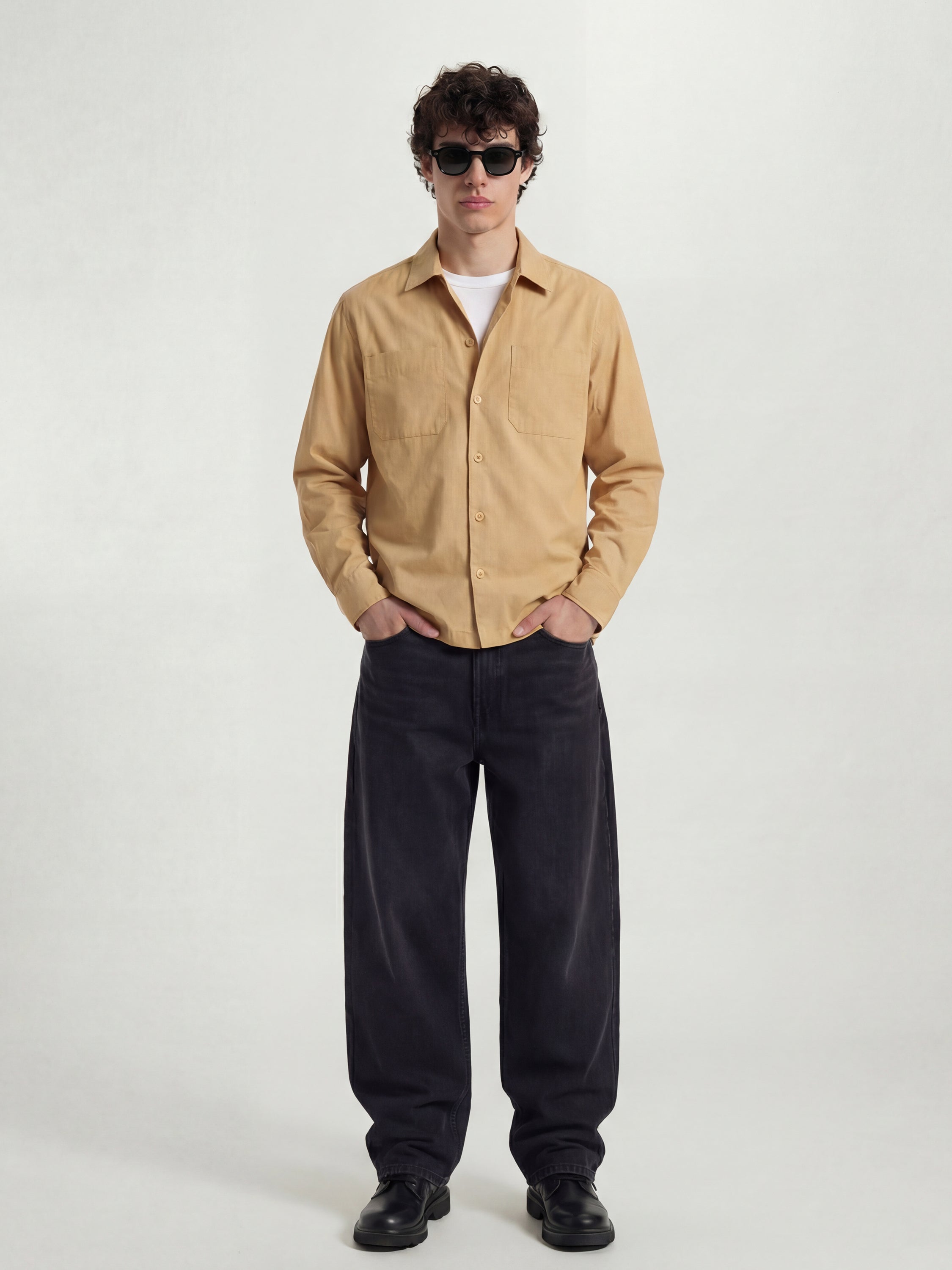 Highlander Men Orange Solid Oversized Fit Casual Shirt - Orange - Image 2