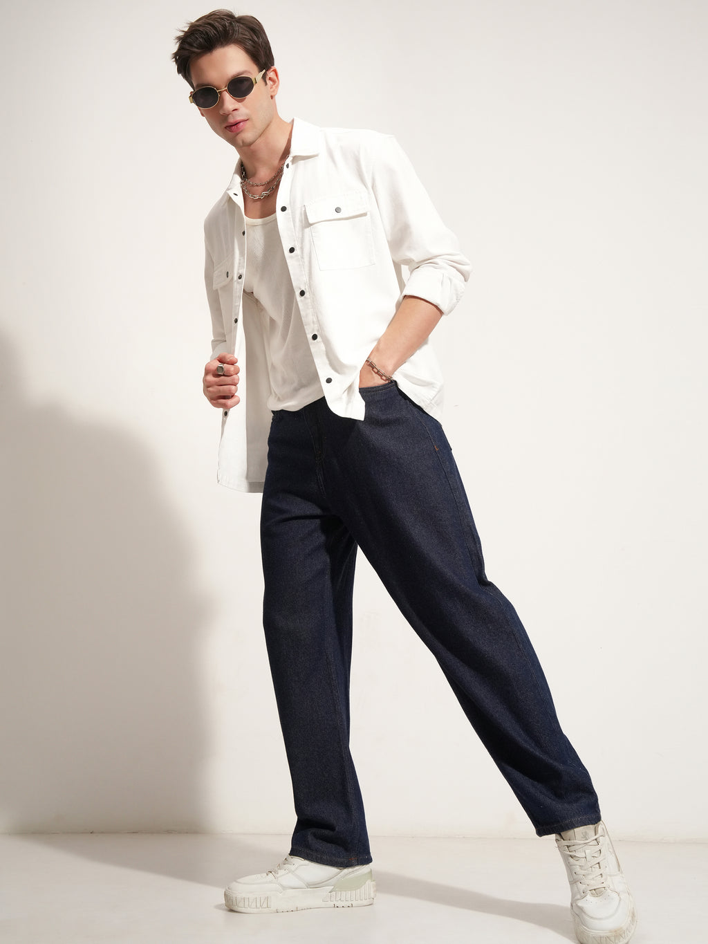 Highlander Men White Self Design Relaxed Fit Casual Shirt - White - Image 2