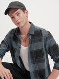 Highlander Men Blue Checked Relaxed Fit Casual Shirt - Blue - Image 1
