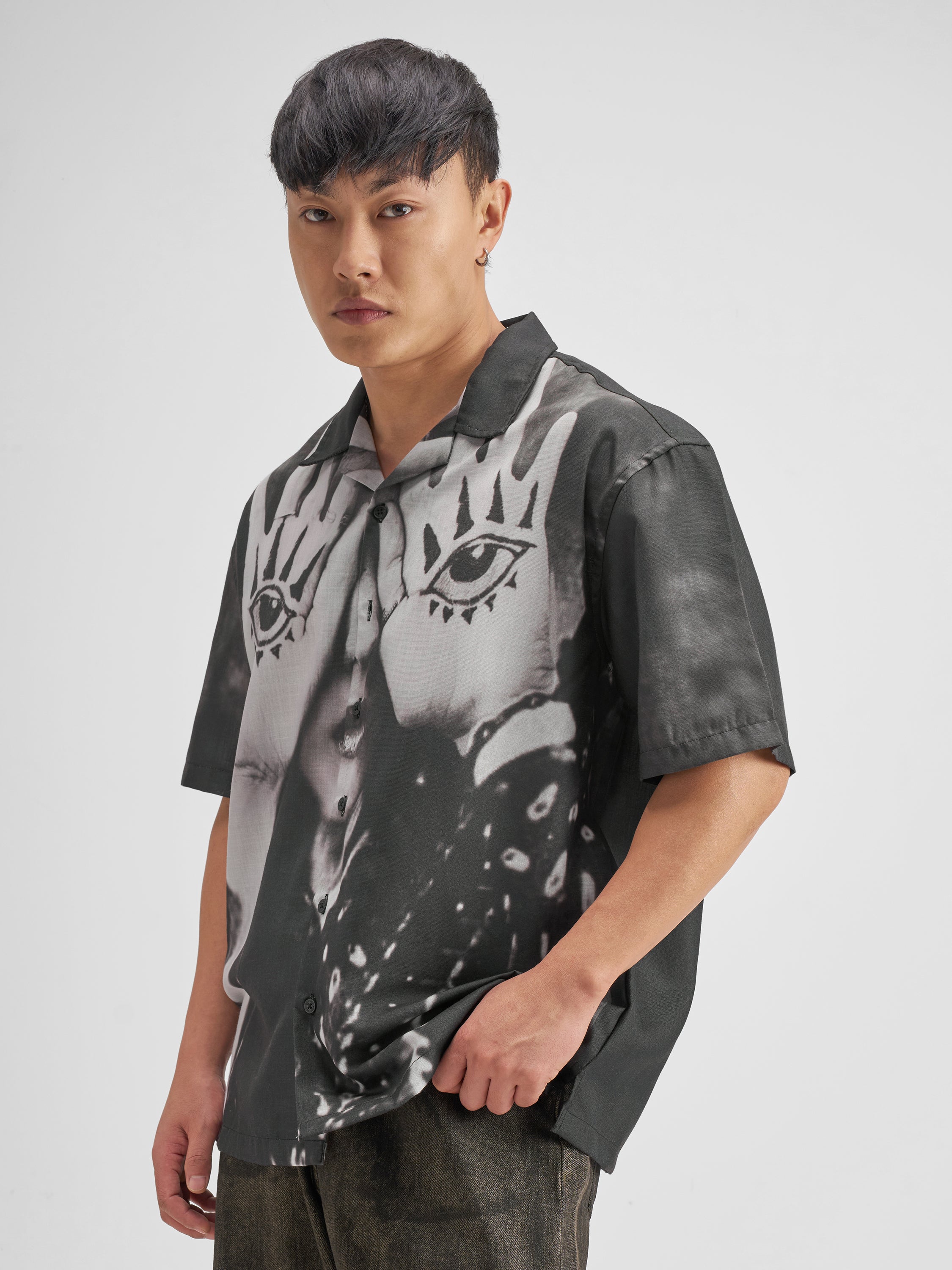 Highlander Men Black Printed Boxy Fit Casual Shirt - Black - Image 4