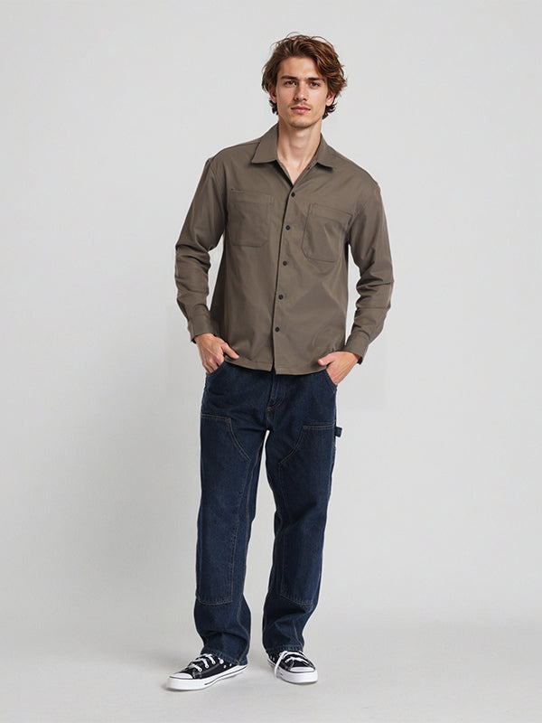 Highlander Men Tan Solid Oversized Fit Casual Shirt - Tan - Image 2