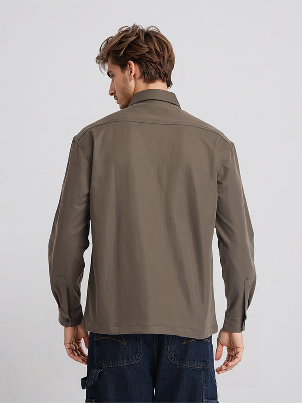 Highlander Men Tan Solid Oversized Fit Casual Shirt - Tan - Image 3