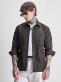 Highlander Men Brown Solid Oversized Fit Casual Shirt - Brown - Image 1
