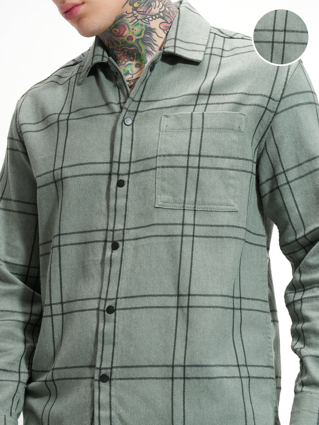 Highlander Men Green Checked Relaxed Fit Casual Shirt - Green - Image 5